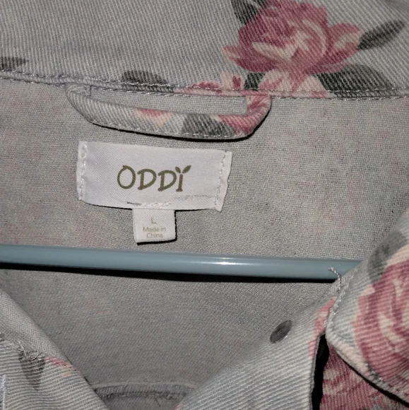 Fancy Floral Denim Jacket NWOT Size Large - Picture 6 of 6